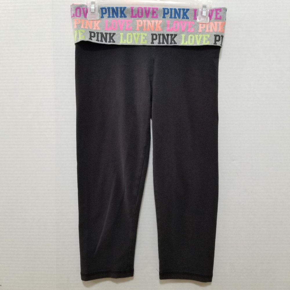Victoria's Secret PINK pants Small Love PINK logo foldover waist leggings capri